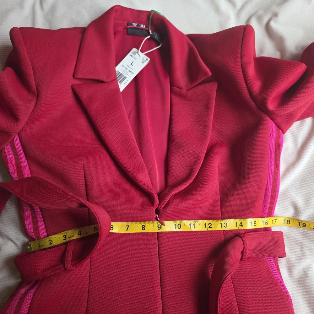 Adidas x Ivy park Jumpsuit 3.0 Power Red w/ Pink Stripes Size L BNWT - Picture 7 of 16